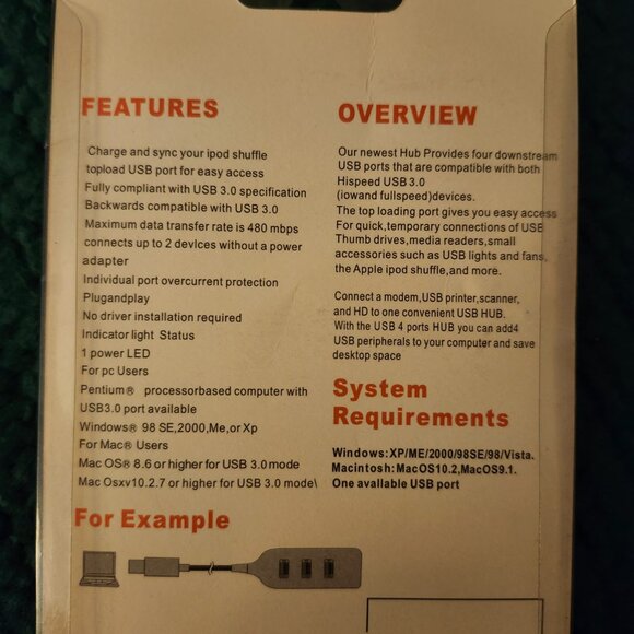 Hubman White USB 2.0 4-PORT HUB HI-SPEED New - Picture 3 of 5
